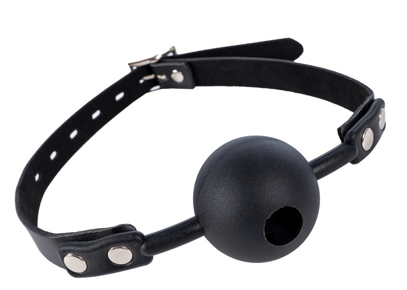 silicone hollow mouth gag black