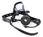 silicone hollow mouth gag with harness black 1