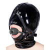 silicone hollow mouth gag with harness black 2
