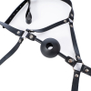 silicone hollow mouth gag with harness black 3