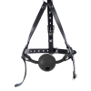 silicone hollow mouth gag with harness black 4