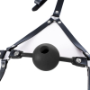 silicone hollow mouth gag with harness black 5