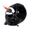 silicone hollow mouth gag with harness black 6