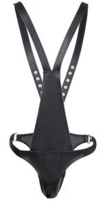 singlet open rompers simili noir 1