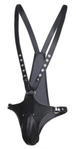 singlet open rompers simili noir