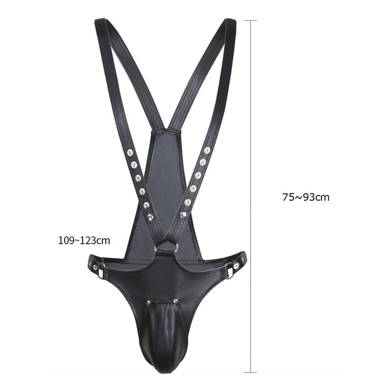 singlet open rompers simili noir 4