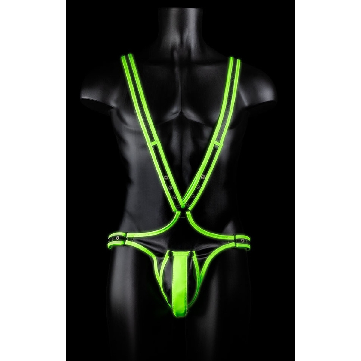 singlet phosphorescent body glow noir vert neon 3