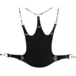 sling 5 points en cuir noir