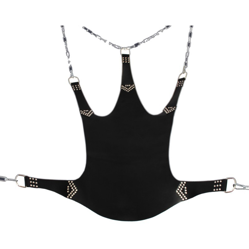 sling 5 points en cuir noir
