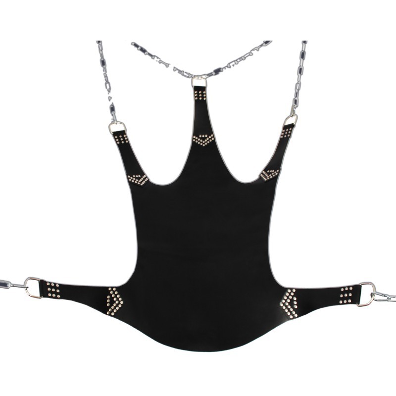 sling 5 points en cuir noir