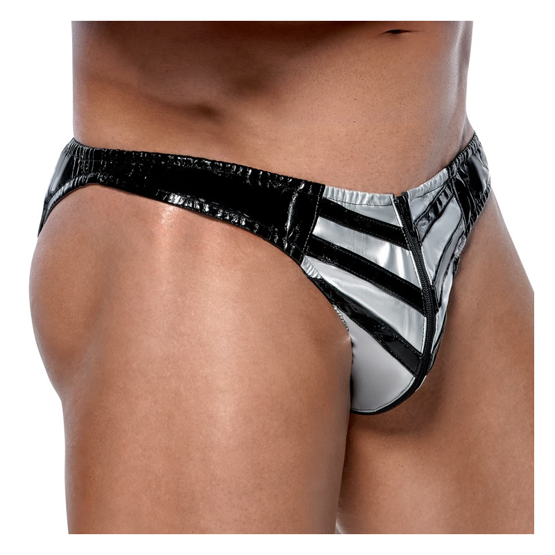 slip sexy vinyl raft noir argente 2