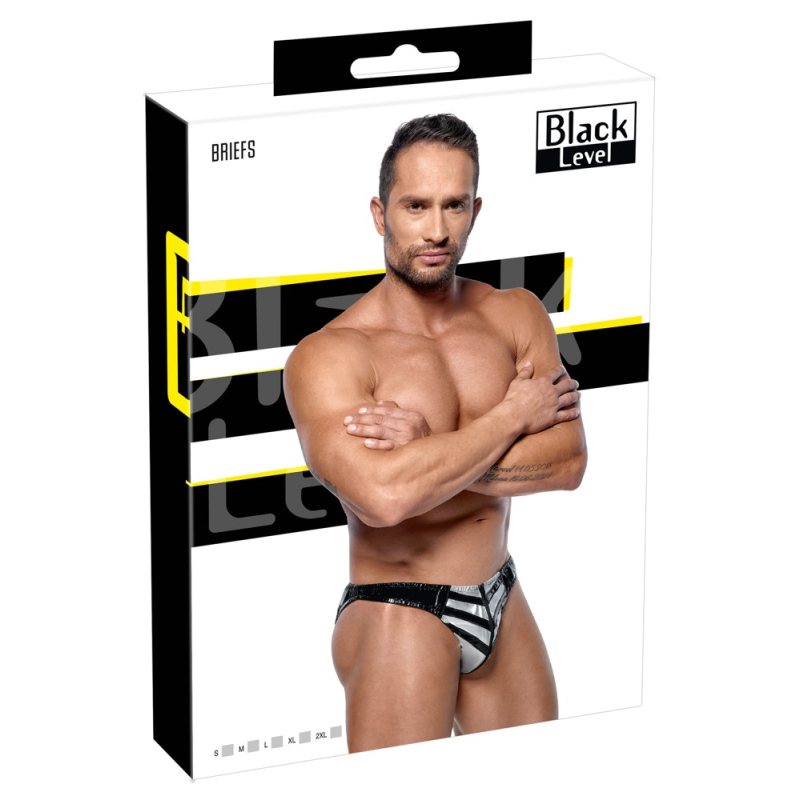 slip sexy vinyl raft noir argente 3