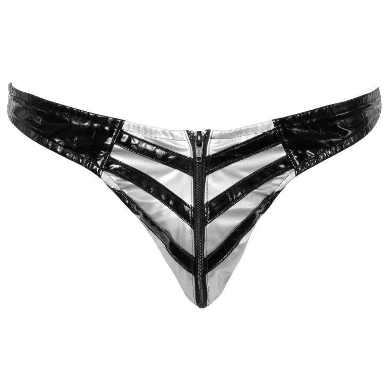slip sexy vinyl raft noir argente 5