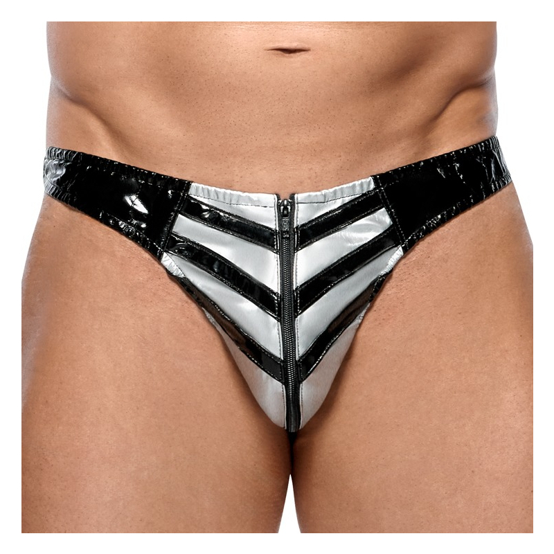 slip sexy vinyl raft noir argente