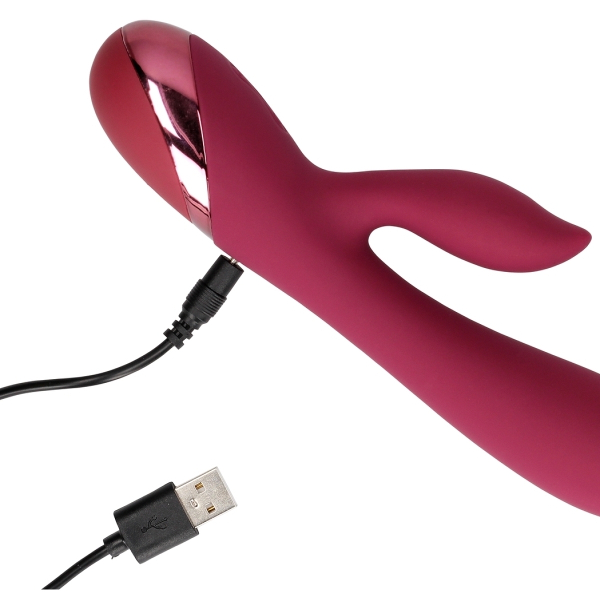 smooth silicone rabbit vibrator dark cherry 5