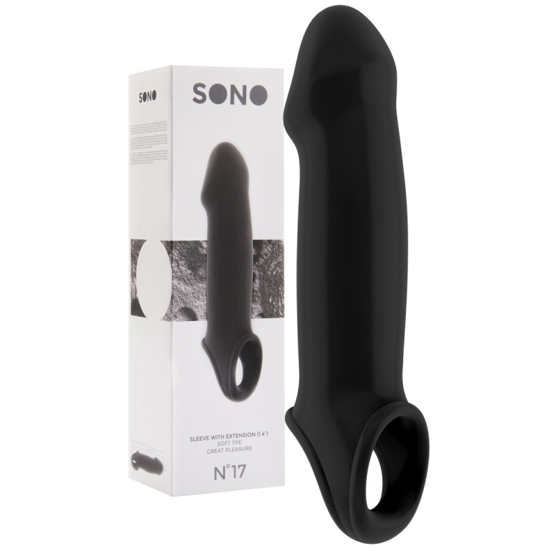 sono 17 gaine a penis lisse noir 20 x 55cm 1