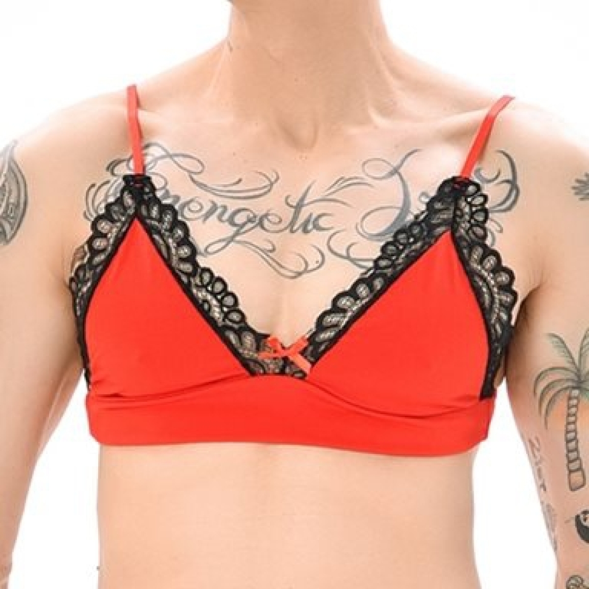 soutien gorge lace border rouge noir 1