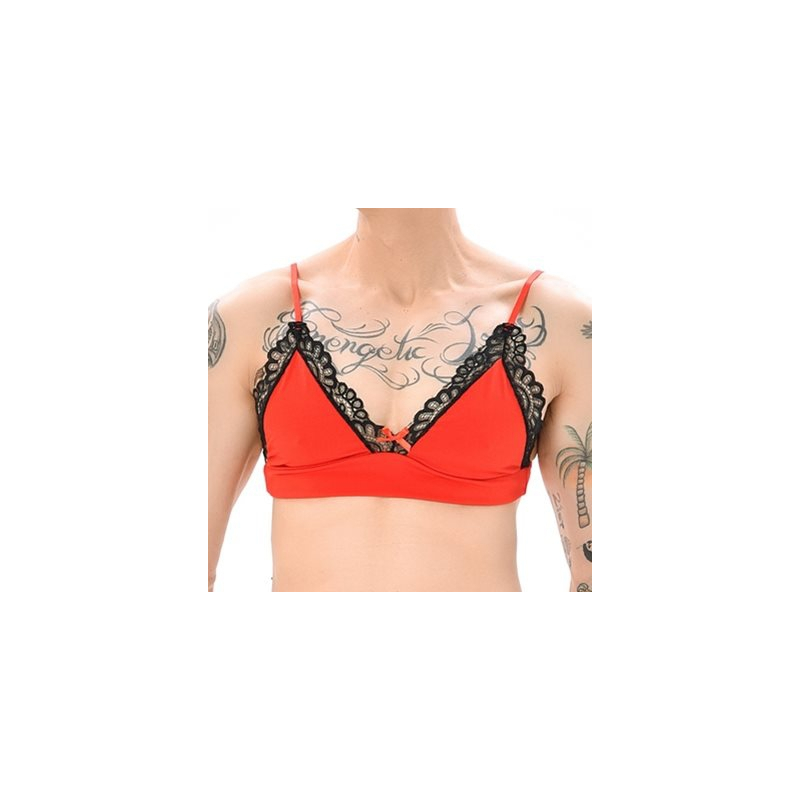 soutien gorge lace border rouge noir 1