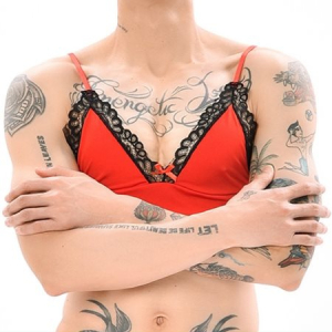 soutien gorge lace border rouge noir