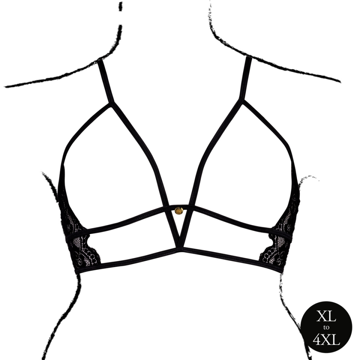 soutien gorge triangle ouvert grande taille charma noir 4