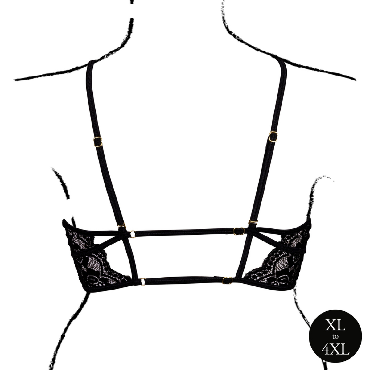 soutien gorge triangle ouvert grande taille charma noir 5