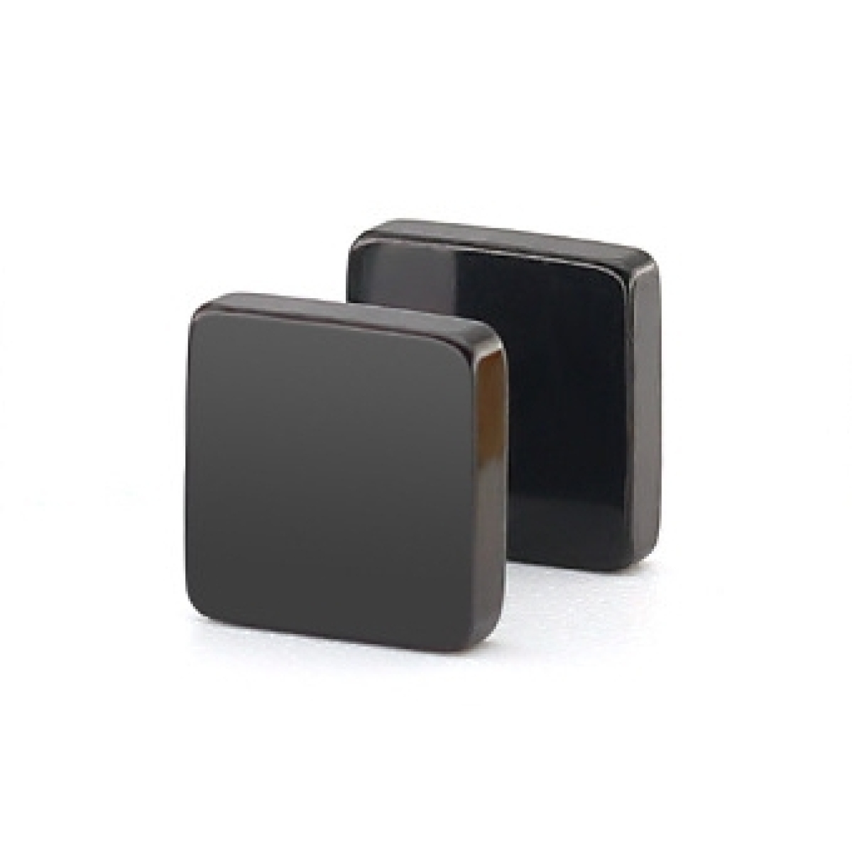 stainless square earring stud black
