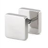 stainless square earring stud silver