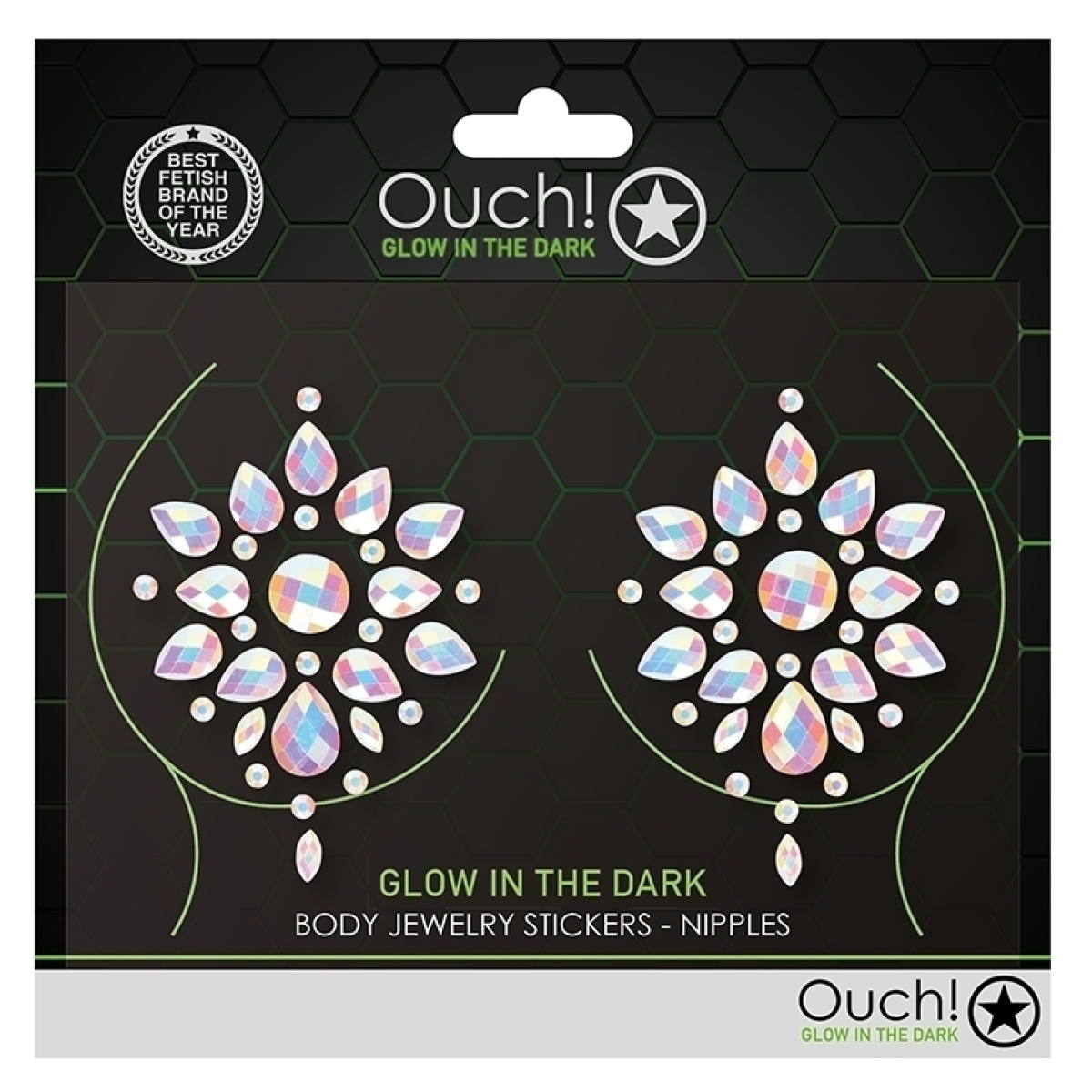 stickers cache seins strass phosphorescents glow nipples 1