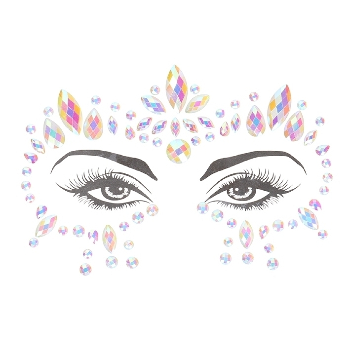 stickers strass contours des yeux phosphorescents glow jewelry