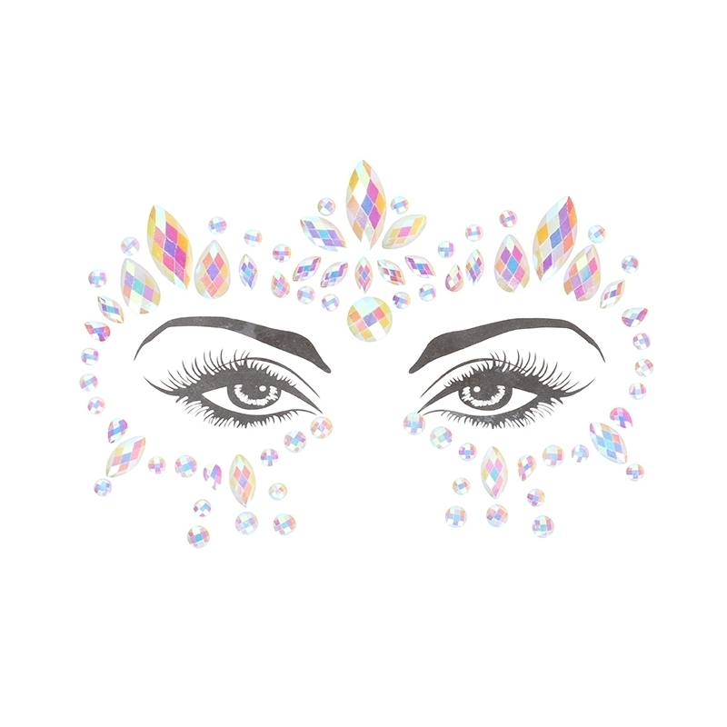 stickers strass contours des yeux phosphorescents glow jewelry