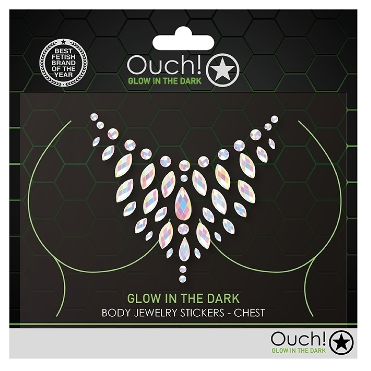 stickers strass decollete phosphorescents glow chest 5