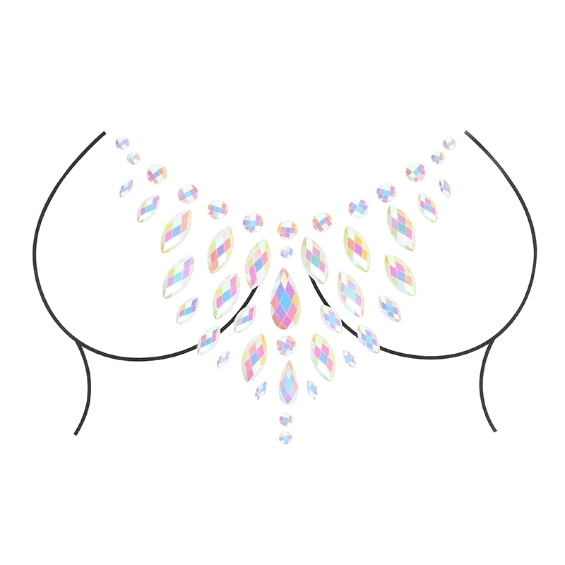 stickers strass decollete phosphorescents glow chest