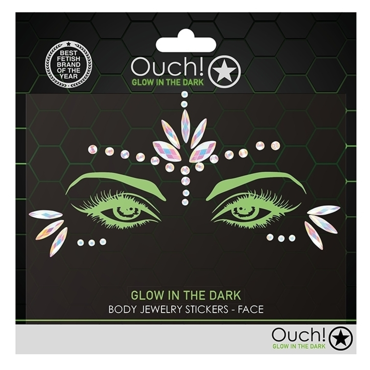 stickers strass visage phosphorescent glow jewelry 1