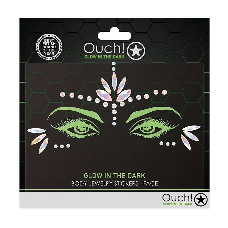 stickers strass visage phosphorescent glow jewelry 1