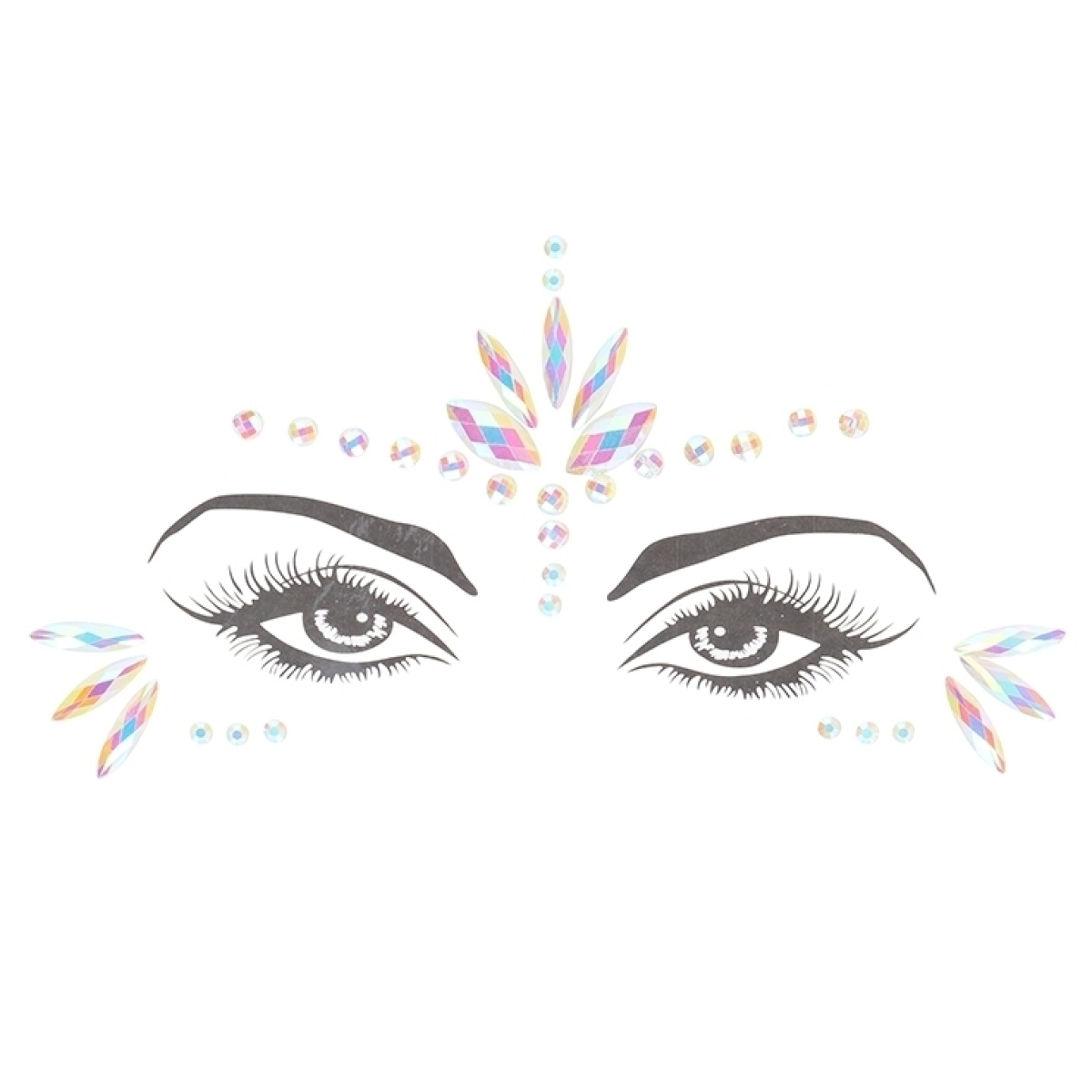stickers strass visage phosphorescent glow jewelry