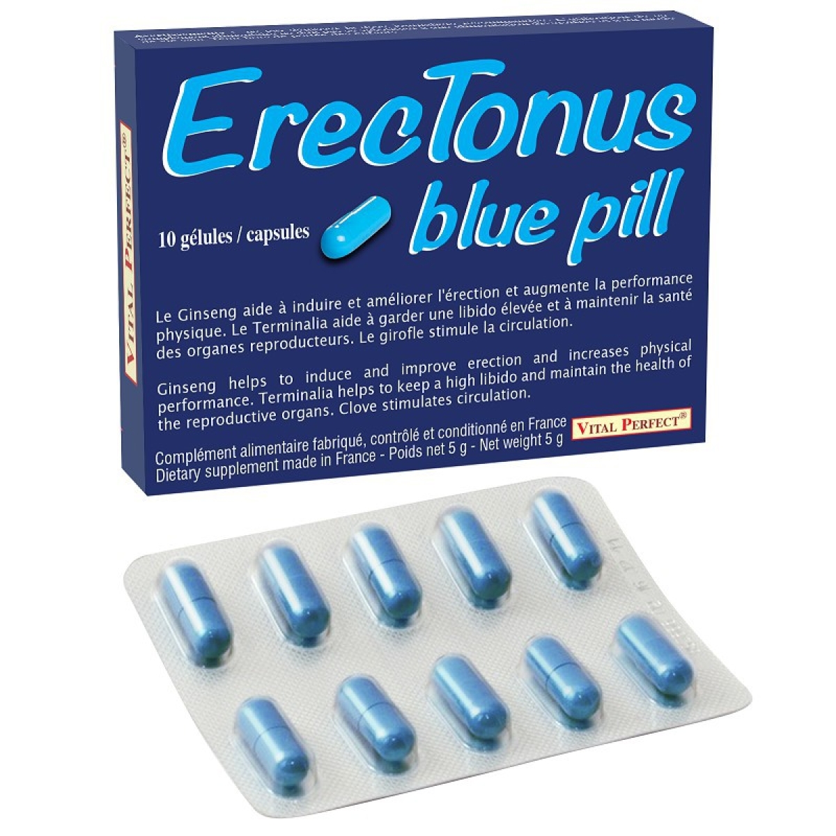 stimulant erectonus blue pill 10 gelules