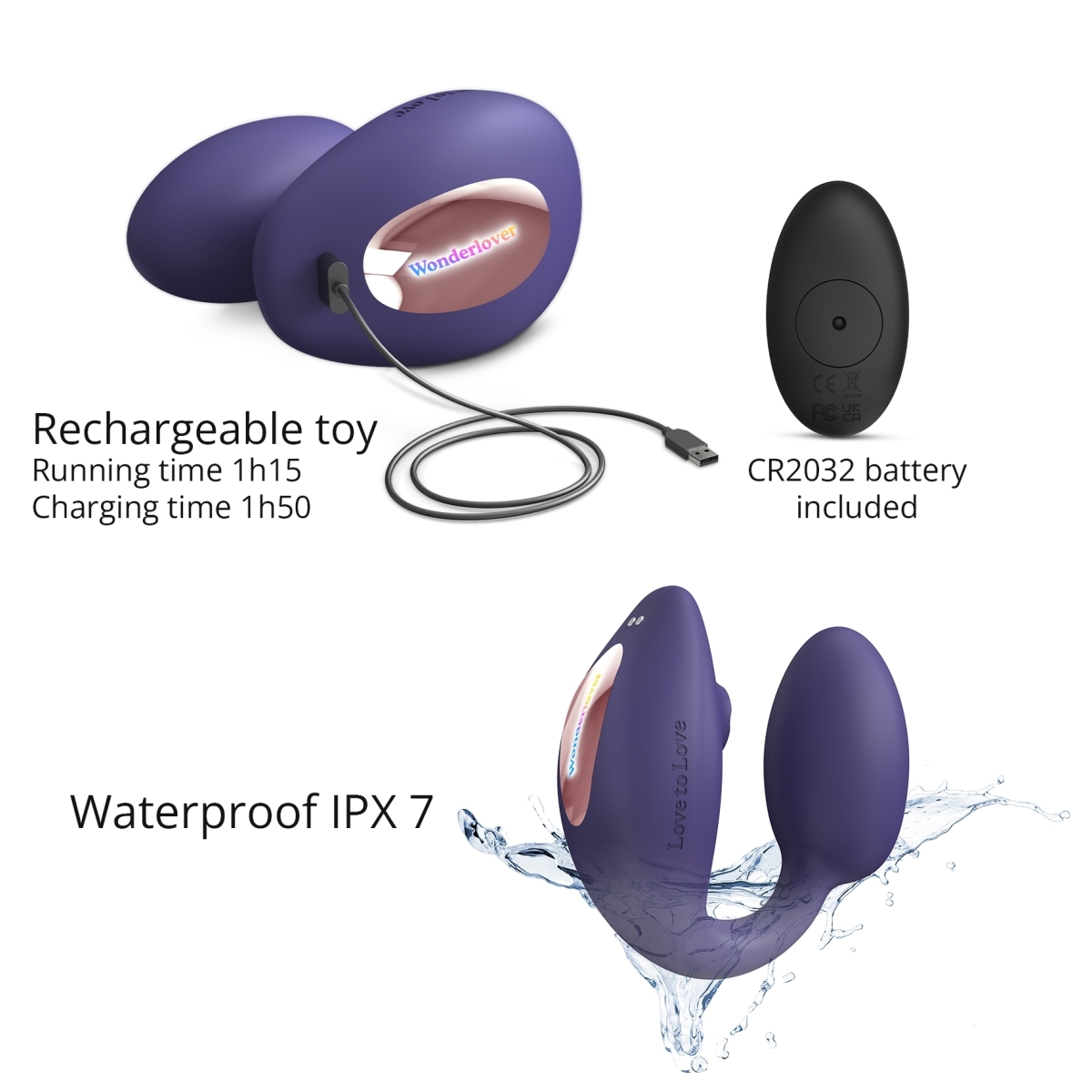 stimulateur clitoris et point g wonderlover love to love indigo 2