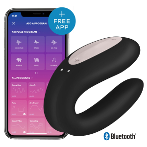 stimulateur connecte double joy satisfyer noir scaled