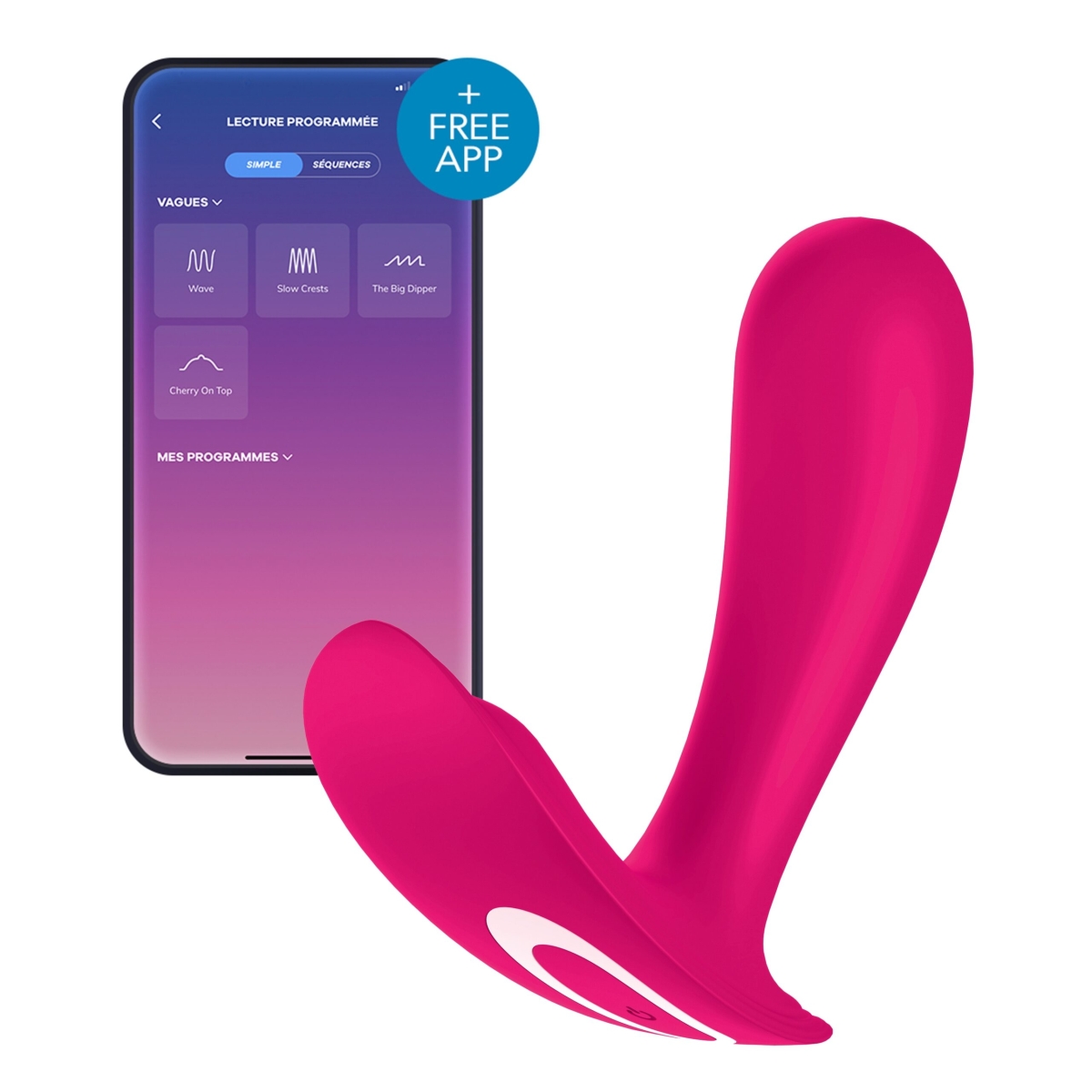stimulateur connecte satisfyer top secret 9 x 3cm rose scaled