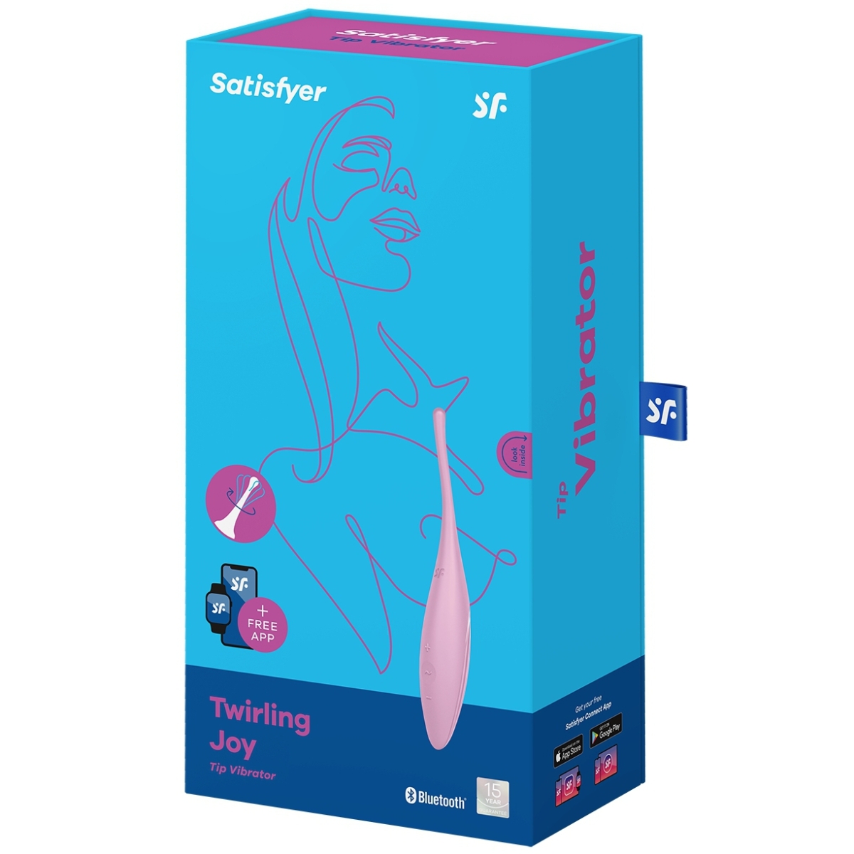 stimulateur connecte twirling joy satisfyer 17cm rose 1