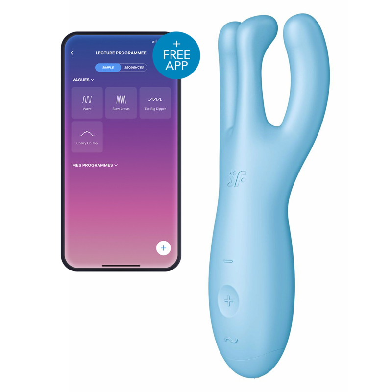 stimulateur de clitoris connecte threesome 4 14cm tiurquoise