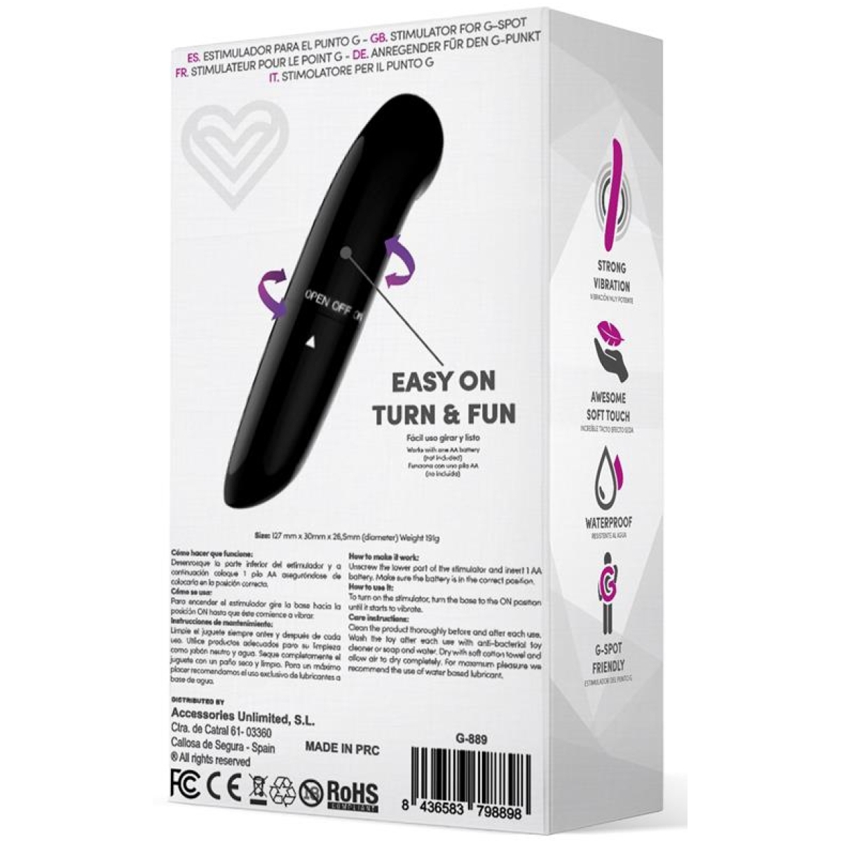 stimulateur de clitoris denzel 13 x 28cm noir 3