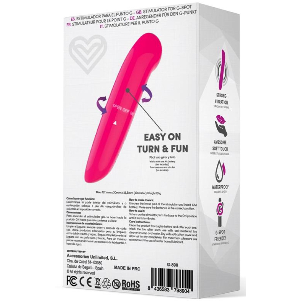 stimulateur de clitoris denzel 13 x 28cm rose 3