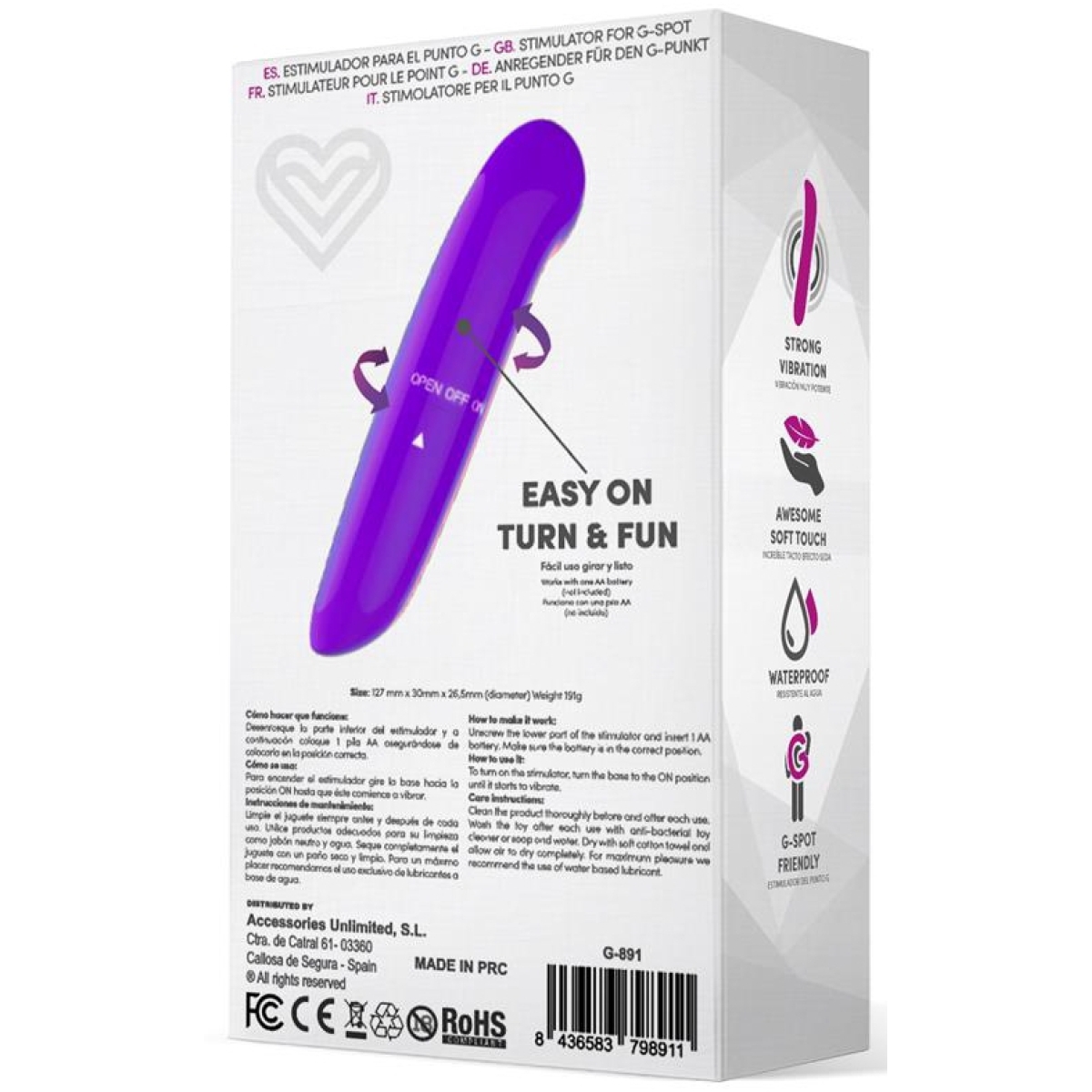 stimulateur de clitoris denzel 13 x 28cm violet 3