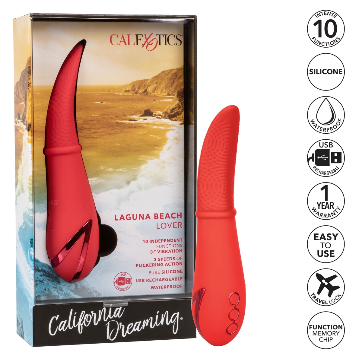 stimulateur de clitoris laguna beach 18cm rouge 6