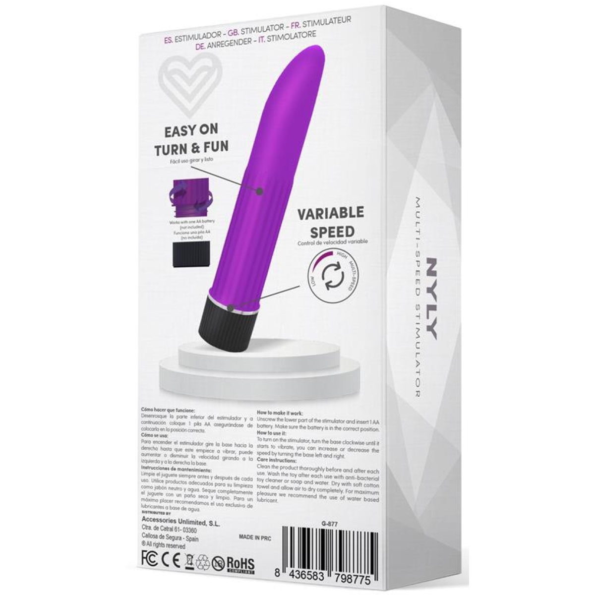 stimulateur de clitoris nyly 13 x 25cm violet 3