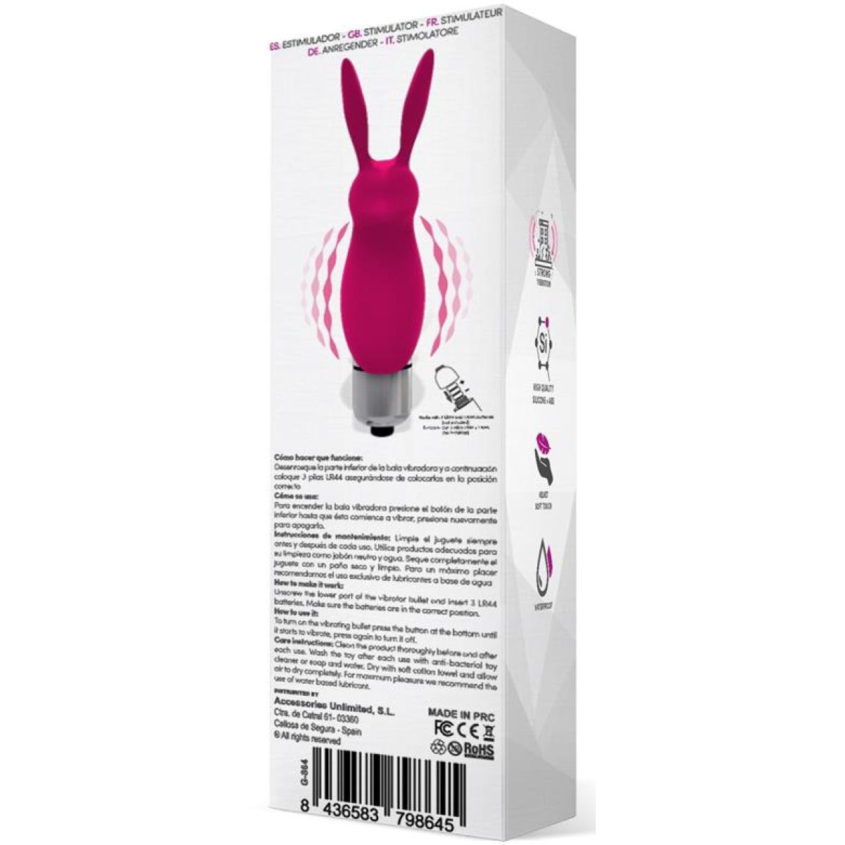 stimulateur de clitoris rabbit hopye 10 x 3cm rose 4