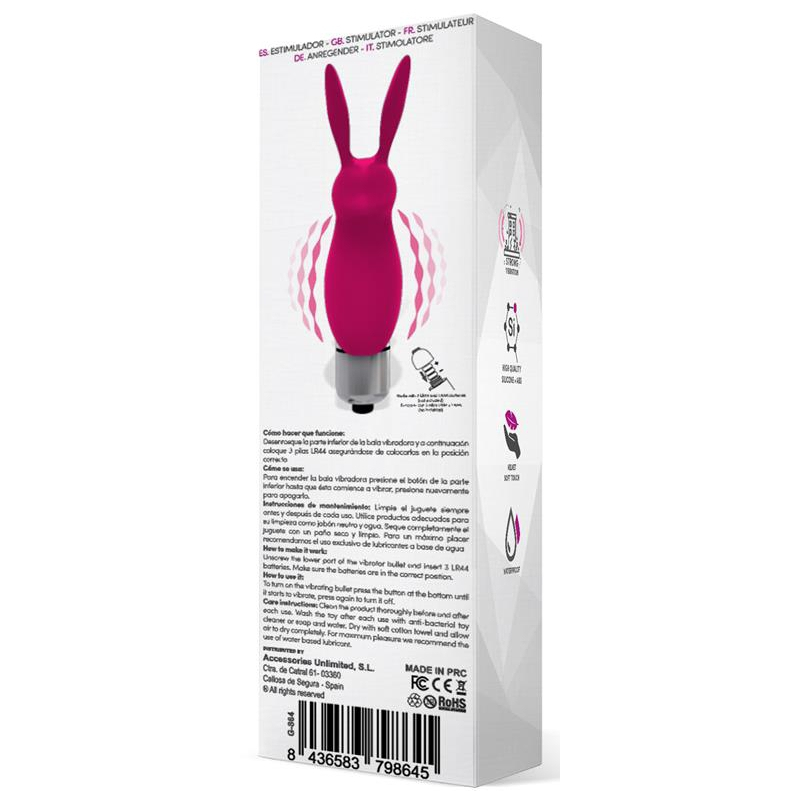 stimulateur de clitoris rabbit hopye 10 x 3cm rose 4