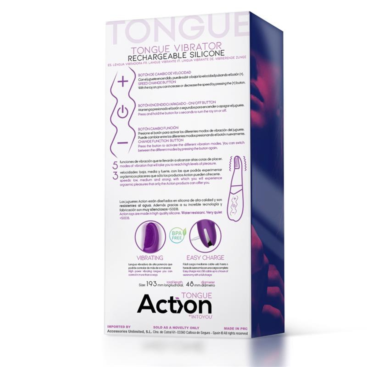 stimulateur de clitoris tongue vibrator 19cm violet 4