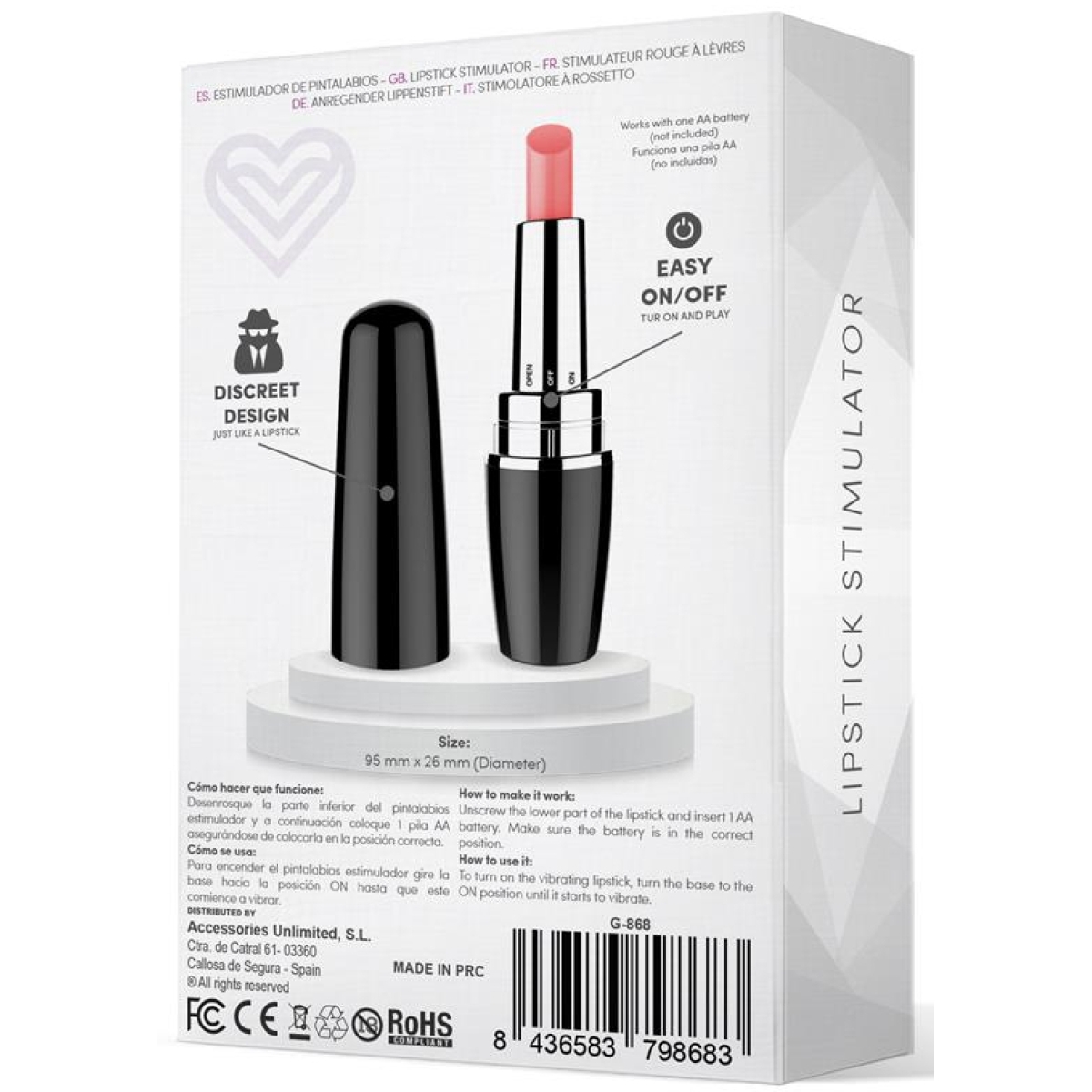 stimulateur de clitoris viblips 95 x 25cm noir 3